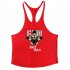 Men Muscle Bodybuilding Shirt Breathable Fitness Sport Vest red L