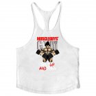 Men Muscle Bodybuilding Shirt Breathable Fitness Sport Vest white M