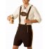 Men Oktoberfest Clothing Set Tops   Suspenders Pants male L
