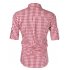 Men Oktoberfest Costumes Long Sleeve Shirt Fashion Plaid Front Pocket Classical Shirt Tops Red DE Size 38