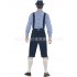 Men Oktoberfest Style Costume Suit Bavarian Style Halloween Costume Dark blue M