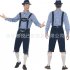 Men Oktoberfest Style Costume Suit Bavarian Style Halloween Costume Dark blue M