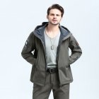 Men Outdoor 3 in 1 Waterproof Fleece Jacket gray_XL