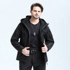 Men Outdoor 3 in 1 Waterproof Fleece Jacket black S