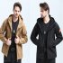 Men Outdoor 3 in 1 Waterproof Fleece Jacket black S