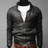 Men PU Leather Motorcycle Jackets Fashionable Autumn Winter Outwear Coat Top Dark brown M