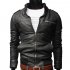 Men PU Leather Motorcycle Jackets Fashionable Autumn Winter Outwear Coat Top Dark brown M