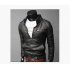 Men PU Leather Motorcycle Jackets Fashionable Autumn Winter Outwear Coat Top Dark brown M