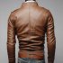 Men PU Leather Motorcycle Jackets Fashionable Autumn Winter Outwear Coat Top Dark brown M