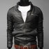 Men PU Leather Motorcycle Jackets Fashionable Autumn Winter Outwear Coat Top Light Brown XL