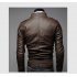 Men PU Leather Motorcycle Jackets Fashionable Autumn Winter Outwear Coat Top black XL