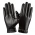 Men PU Leather Winter Driving Warm Gloves brushed warm gloves Leather gloves One size