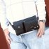 Men Phone Waist Bag Pu Single Shoulder Bag Satchel for Outdoor Sports Black