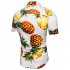 Men Pineapple Printed Casual Short Sleeve Beach Shirt Navy L