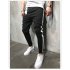 Men Plaid Casual Pants Fashion Sports Pants Navy 3XL