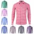 Men Plus Size Lapel Tops Classic Beerfest Plaid T Shirt Fashion Casual Long Sleeves Shirt Light Blue DE Size S