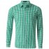 Men Plus Size Lapel Tops Classic Beerfest Plaid T Shirt Fashion Casual Long Sleeves Shirt Light Blue DE Size S