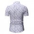 Men Printing Shirts Short Sleeve Cotton Square Collar Brethable Tops  red XL