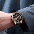 Men Quartz Watch Chronograph Date Luminous Waterproof Stainless Steel Band Business Wristwatch Black