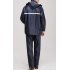 Men Raincoat Suits Outdoor Breathable Waterproof Rainwear Riding Rain Coat    Pants Navy XXL