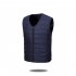 Men Rechargeable Heating Vest Large Size V neck Usb Smart Constant Temperature Heating Vest Jacket Sapphire Blue M
