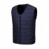 Men Rechargeable Heating Vest Large Size V neck Usb Smart Constant Temperature Heating Vest Jacket Sapphire Blue M