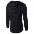 Men Retro Black Wizard s Cloak Style Cardigan Casual Long Sleeve Hooded Coat black M