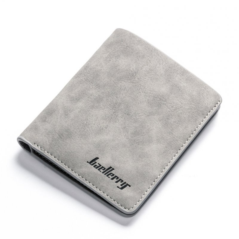Men Retro Frosted PU Wallet Two Folding