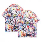 Men Retro Hawaiian Printing T-shirt Summer Short Sleeves Lapel Cardigan Tops For Seaside Beach Vacation Travel CK48 XL