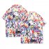 Men Retro Hawaiian Printing T shirt Summer Short Sleeves Lapel Cardigan Tops For Seaside Beach Vacation Travel CK48 XXL