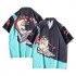 Men Retro Hawaiian Printing T shirt Summer Short Sleeves Lapel Cardigan Tops For Seaside Beach Vacation Travel CK49 L