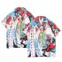 Men Retro Hawaiian Printing T shirt Summer Short Sleeves Lapel Cardigan Tops For Seaside Beach Vacation Travel CK49 M