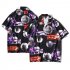 Men Retro Hawaiian Printing T shirt Summer Short Sleeves Lapel Cardigan Tops For Seaside Beach Vacation Travel CK55 M