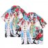 Men Retro Hawaiian Printing T shirt Summer Short Sleeves Lapel Cardigan Tops For Seaside Beach Vacation Travel CK60 XXL