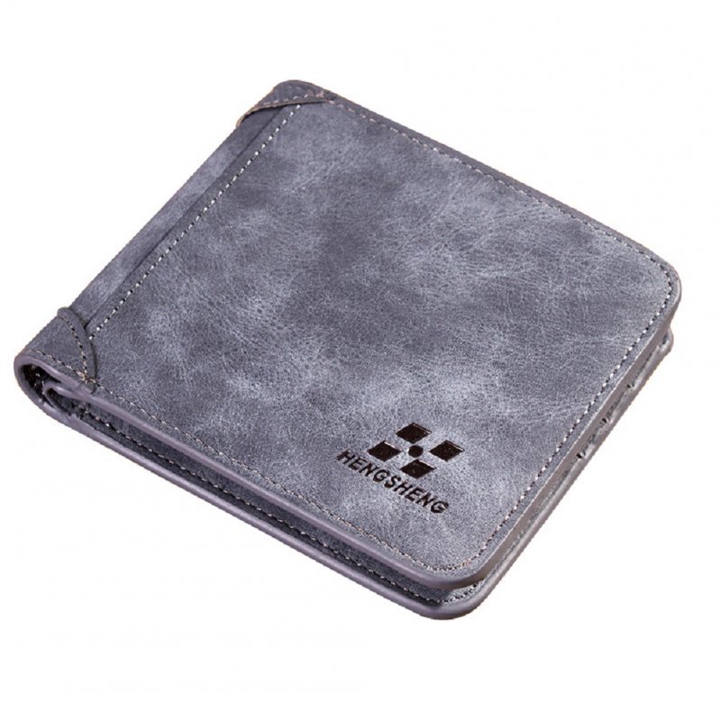 Men Retro Wallet Portable Short Style Folding Bag for Photo Cash Cards Storage