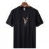 Men Round Neck Short Sleeves Tops Summer Fashion Cartoon Rabbit Printing T shirt Casual Large Size Shirt White XL