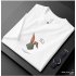 Men Round Neck Short Sleeves Tops Summer Fashion Cartoon Rabbit Printing T shirt Casual Large Size Shirt White 4XL