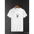 Men Round Neck Short Sleeves Tops Summer Fashion Cartoon Rabbit Printing T shirt Casual Large Size Shirt White 2XL