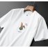 Men Round Neck Short Sleeves Tops Summer Fashion Cartoon Rabbit Printing T shirt Casual Large Size Shirt White 4XL