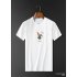 Men Round Neck Short Sleeves Tops Summer Fashion Cartoon Rabbit Printing T shirt Casual Large Size Shirt White 4XL