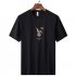 Men Round Neck Short Sleeves Tops Summer Fashion Cartoon Rabbit Printing T shirt Casual Large Size Shirt red L