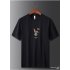 Men Round Neck Short Sleeves Tops Summer Fashion Cartoon Rabbit Printing T shirt Casual Large Size Shirt red L