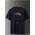 Men Round Neck Short Sleeves Tops Summer Fashion Cartoon Rabbit Printing T shirt Casual Large Size Shirt black M