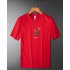 Men Round Neck Short Sleeves Tops Summer Fashion Cartoon Rabbit Printing T shirt Casual Large Size Shirt red 3XL