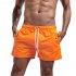 Men S Shorts Solid Color Three Point Beach Fashion Multicolor Straight Loose Sports Shorts Orange XL