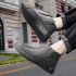 Men Safety Shoes Boots High Top Artificial PU Leather Waterproof Comfortable Lightweight Anti Slip Work Casual Shoes Ankle Boots grey 42