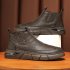 Men Safety Shoes Boots High Top Artificial PU Leather Waterproof Comfortable Lightweight Anti Slip Work Casual Shoes Ankle Boots brown 43