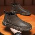 Men Safety Shoes Boots High Top Artificial PU Leather Waterproof Comfortable Lightweight Anti Slip Work Casual Shoes Ankle Boots brown 43