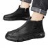Men Safety Shoes Boots High Top Artificial PU Leather Waterproof Comfortable Lightweight Anti Slip Work Casual Shoes Ankle Boots black 43