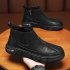 Men Safety Shoes Boots High Top Artificial PU Leather Waterproof Comfortable Lightweight Anti Slip Work Casual Shoes Ankle Boots black 43
